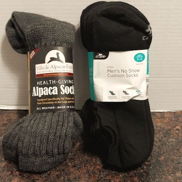 1 Pair of Alpaca Socks and 6 Pairs of "No Show " Cushion Socks - Picture 1 of 9